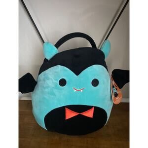 Squishmallows DRAKE Halloween Vampire Treat Pail Ultra‎ Soft Plush 10.5x11x11.5